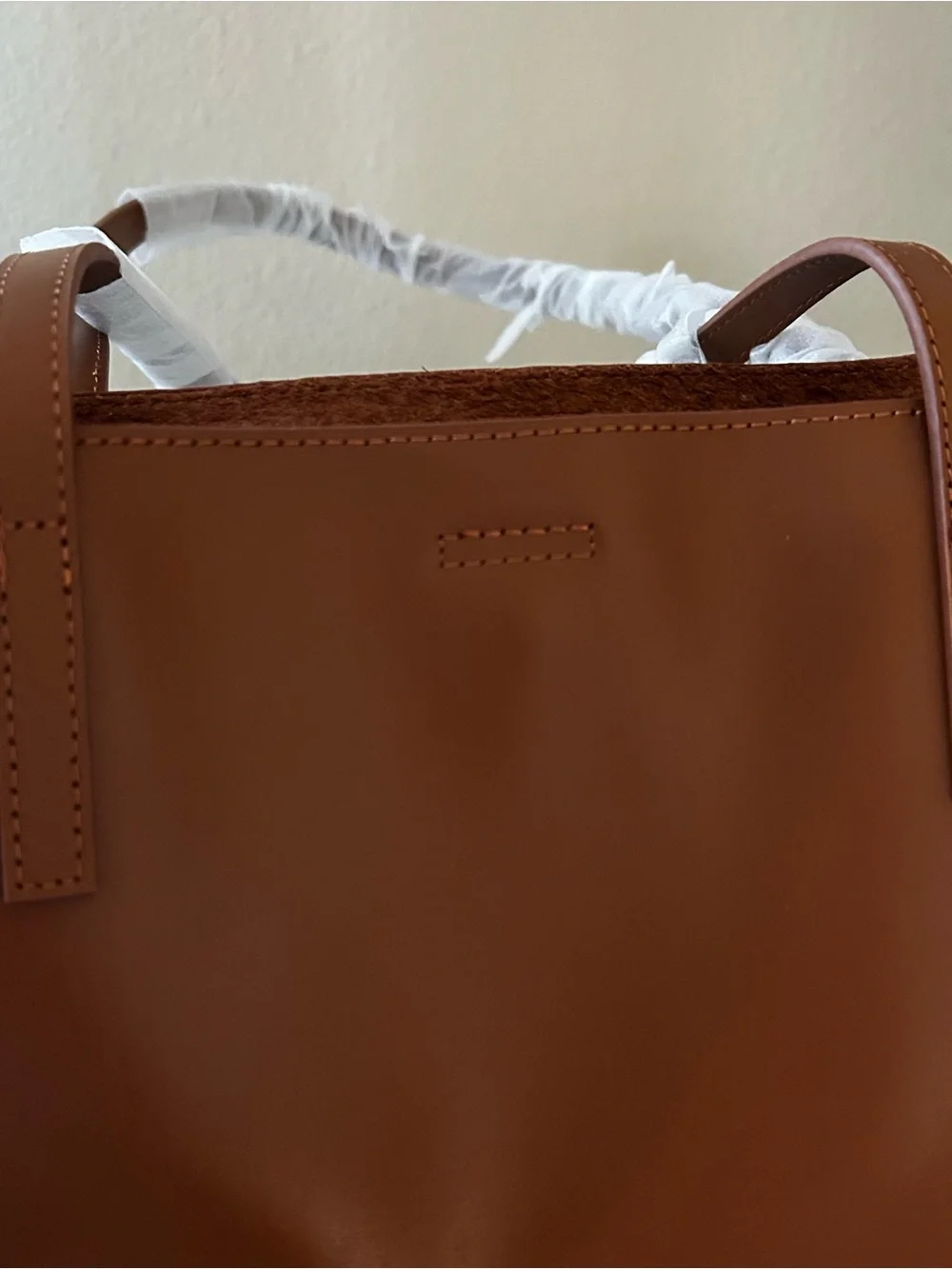Minimalist Brown Leather Top-Handle Tote Bag
